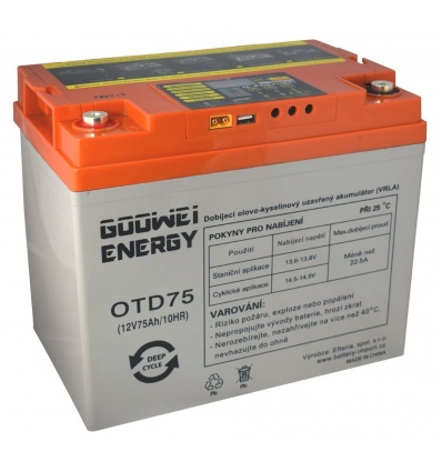 GOOWEI ENERGY DEEP CYCLE (GEL) baterie GOOWEI ENERGY OTD75, 75Ah, 12V