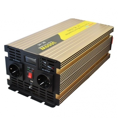 ROGERELE Sinusový měnič napětí REP3000-12, 3000W, 12V, USB port