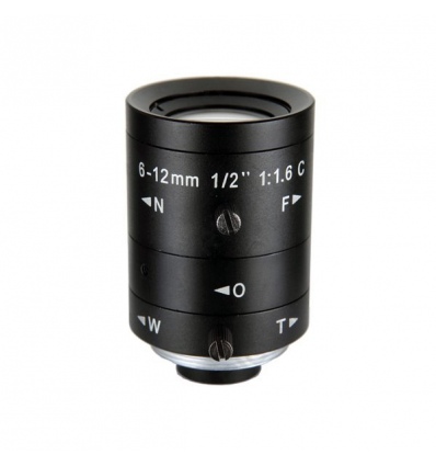 XtendLan Objektiv 1/2", Vari-focal, manual, 6-12mm, C-mount, do 3Mpix, clona 1,6-16