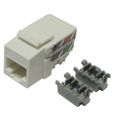 XtendLan Keystone jack RJ45, narážecí, CAT 6, UTP, bílý, 90 st., narážení shora