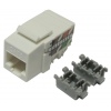 XtendLan Keystone jack RJ45, narážecí, CAT 6, UTP, bílý, 90 st., narážení shora