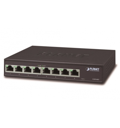 Planet GSD-805v2 switch 10/100/1000 (8x 1000Base-T), VLAN, IEEE 802.3az, ESD+EFT, internal pwr, fanless