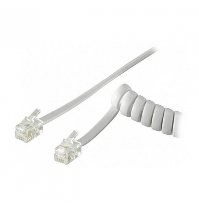 XtendLan Kabel telefonní 4 žíly, bílý, kroucený, 4m,konektory 4p4c