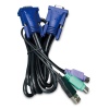 Planet KVM-KC1-1.8m KB/Video/Mouse kabel s USB pro KVM řady 210, integrovaný převodník USB-PS/2