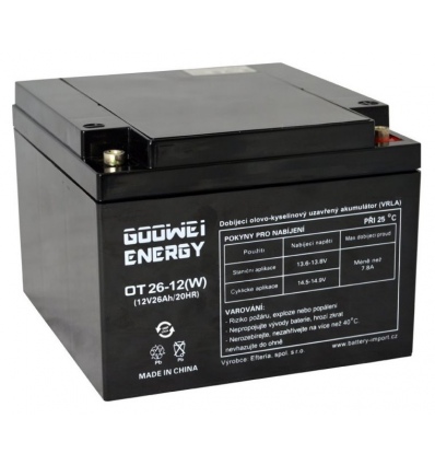 GOOWEI ENERGY Pb záložní akumulátor VRLA GEL 12V/26Ah (OTL26-12)