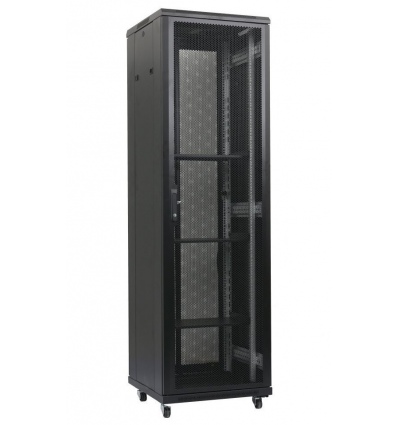 XtendLan 47U/800x800 stojanový, černý, perforované dveře a záda
