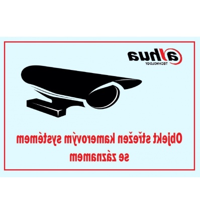 Dahua Bezpečnostní tabulka pro kamerové systémy, transparentní, zrcadlový tisk, 105x74mm, logo Dahua