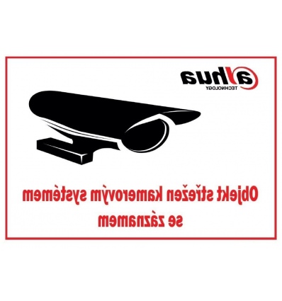 Dahua Bezpečnostní tabulka pro kamerové systémy, transparentní, zrcadlový tisk, 210x150mm, logo Dahua