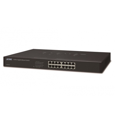 Planet GSW-1601 Switch 16x 10/100/1000, kov, rackmount, fanless