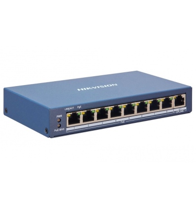 Hikvision DS-3E1309P-EI - Smart managed switch 8x 100TX PoE + 1x Gb uplink, 110W, Super PoE