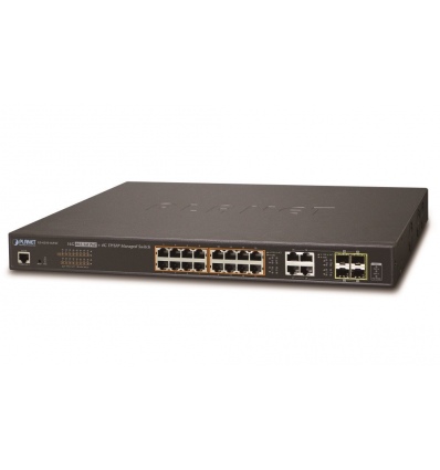 Planet GS-4210-16P4C L2 switch, 20x1Gb, 4x1Gb SFP, 16x PoE 802.3at 220W