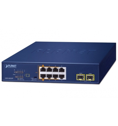 Planet PoE switch 8x1Gb + 2xSFP 1Gb, PoE 180W, 2x 802.3bt + 4x 802.3at