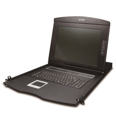 Planet KVM-210-08M, KVM konzole s LCD 17", ovládání 8x PC, PS2/USB, 1U/19" instalace, touchpad