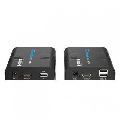 XtendLan HDMI přenos po LAN, vysílač a přijímač, IP/UDP, 100Mbps@1080p, přenos USB, funkce KVM