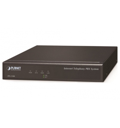 Planet IPX-1100, IP PBX, 100/50 uživatelů, IVR, záznamník/hlas.pošta, DID, BLF, FAX, Skype-SIP, VPN