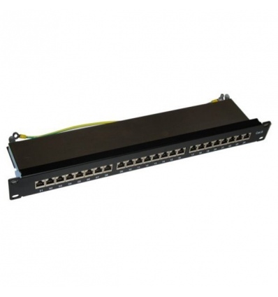 XtendLan Patch panel 19", 24 portů RJ-45, Cat6, stíněný, kovový kryt