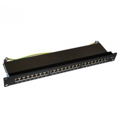 XtendLan Patch panel 19", 24 portů RJ-45, CAT6, stíněný, kovový kryt