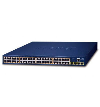 Planet GS-4210-48P4S L2 switch, 48x1Gb, 4x1Gb SFP, 48x PoE 802.3at 600W, QoS