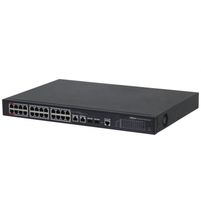 Dahua PoE L2 switch 24x100Mb + 2x1Gb/SFP, 22xPoE 802.3af/at, 2xPoE 802.3bt/Hi-PoE, celkem PoE 360W