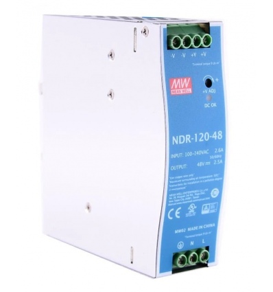 MEANWELL průmyslový napájecí zdroj MeanWell NDR-120-48 120W, 48V