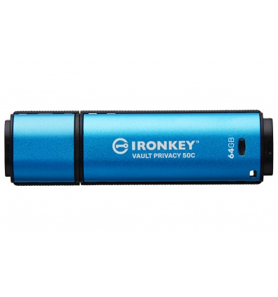 Kingston Ironkey Vault Privacy 50C/64GB/USB 3.2/USB-C/Modrá