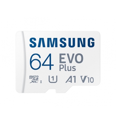 Samsung EVO Plus/micro SDXC/64GB/UHS-I U1 / Class 10/+ Adaptér/Bílá