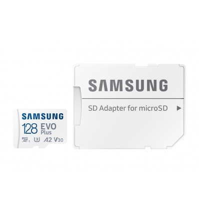 Samsung EVO Plus/micro SDXC/128GB/UHS-I U3 / Class 10/+ Adaptér/Bílá