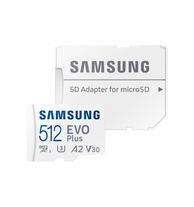 Samsung EVO Plus/micro SDXC/512GB/UHS-I U3 / Class 10/+ Adaptér/Bílá