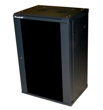 XtendLan 18U/600x600, na zeď, jednodílný,rozložený, skleněné dveře