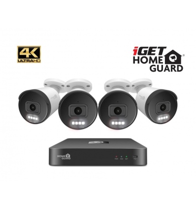 iGET HGNVK88504 - Kamerový UltraHD 4K PoE set, 8CH NVR + 4x IP 4K kamera, zvuk, SMART W/M/Andr/iOS