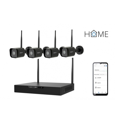 iGET HOME NVR N4C4 - CCTV bezdrátový Wi-Fi set FullHD 1080p, 4CH NVR + 4x kamera 1080p se zvukem