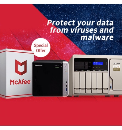 QNAP LS-MCAFEE-3Y - McAfee antivirus 3 years license, Physical Package