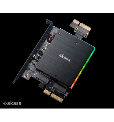 AKASA adaptér dual M.2 do PCIex s chladičem RGB