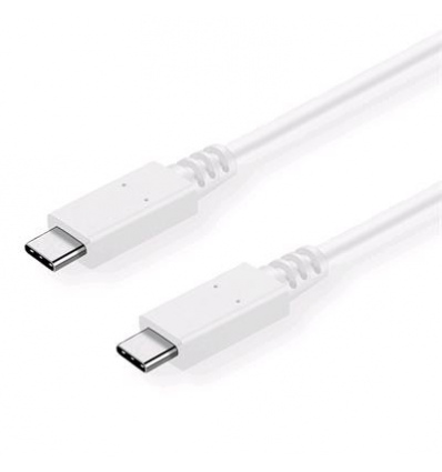 Kabel C-TECH USB 3.2, Type-C (CM/CM), PD 100W, 20Gbps, 1m, bílý