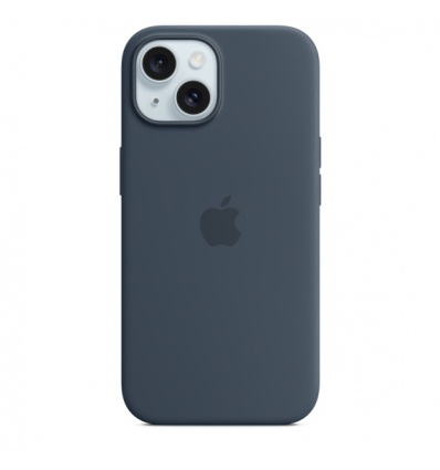 iPhone 15+ Silicone Case with MS - Storm Blue