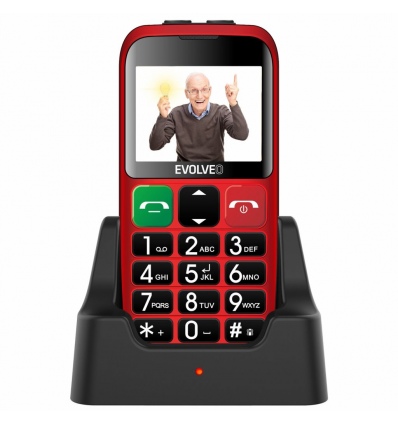 EVOLVEO EasyPhone EB, mobilní telefon pro seniory, červená