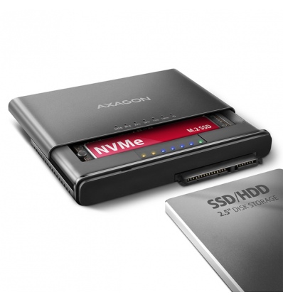 AXAGON ADSA-CC USB-C 10Gbps - NVMe M.2 SSD & SATA 2.5"/3.5" SSD/HDD CLONE MASTER 2