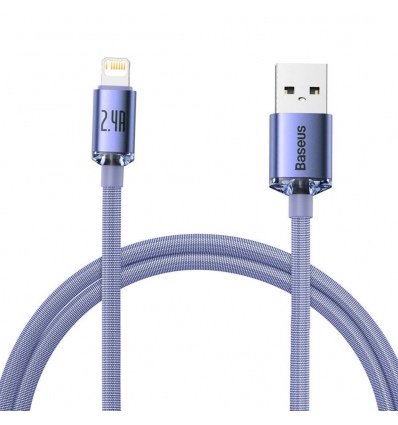 Baseus CAJY000005 Crystal Shine Series Datový Kabel USB - Lightning 20W 1,2m Purple