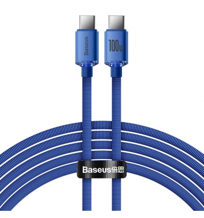 Baseus CAJY000703 Crystal Shine Series Datový Kabel USB-C - USB-C 100W 2m Blue