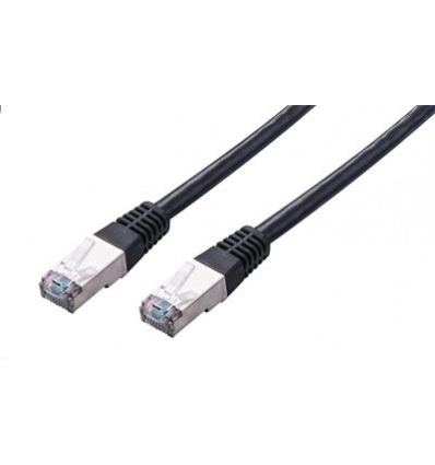 Kabel C-TECH patchcord Cat5e, FTP, černý, 0,5m