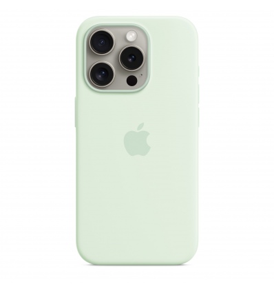 iPhone 15 Pro Silicone Case with MS - Soft Mint