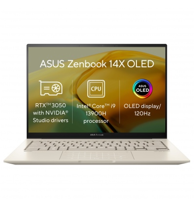ASUS Zenbook 14X OLED/UX3404VC/i9-13900H/14,5"/2880x1800/T/32GB/1TB SSD/RTX 3050/W11H/Sand Beige/2R