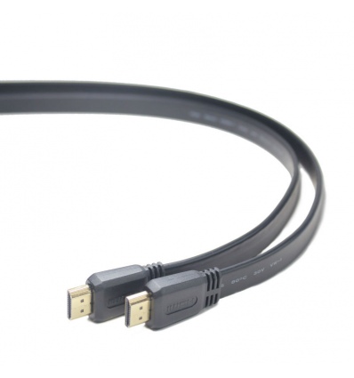 PremiumCord HDMI High Speed + Ethernet plochý kabel, zlacené konektory, 1,5m