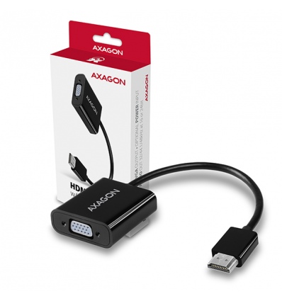 AXAGON RVH-VGAN, HDMI - VGA redukce / adaptér, FullHD, audio výstup, micro USB nap. konektor