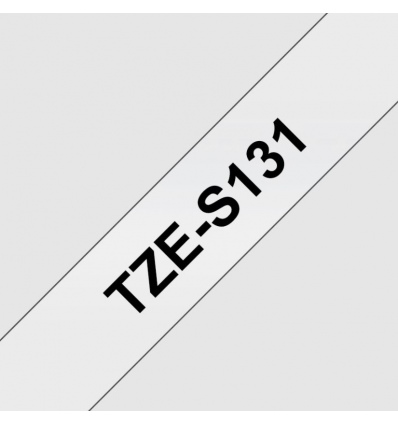 TZE-S131, průsvitná / černá, 12mm
