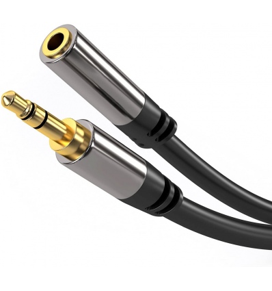PremiumCord HQ stíněný prodlužovací kabel Jack 3.5mm - Jack 3.5mm M/F 3m