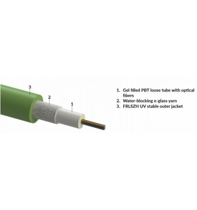 4vl. 9/125um kabel gelový FRLSZH Dca CLT zelený