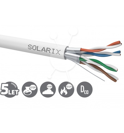 Instalační kabel Solarix CAT6A STP LSOH Dca-s1,d2,a1 500m/cívka SXKD-6A-STP-LSOH