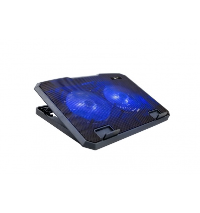 Chladící podložka C-TECH CLP-140, 15,6", 2x 140mm, 2x USB, modré podsvícení