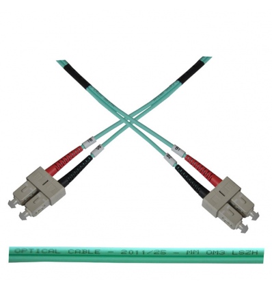 Optický patch kabel duplex SC-SC 50/125 MM 1m OM3